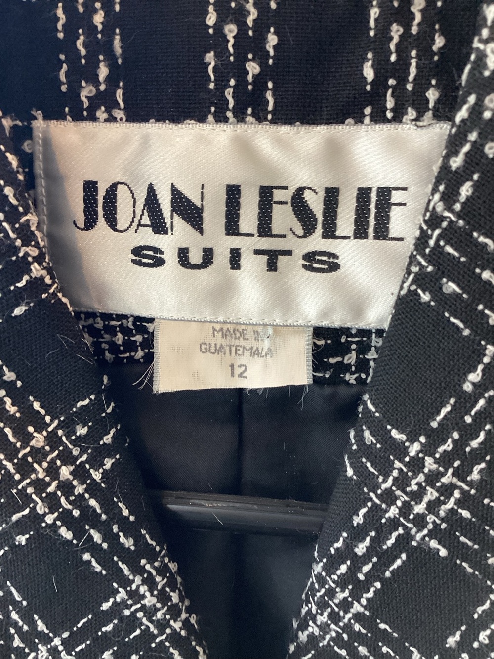 Joan Leslie Black & White Plaid Piped Blazer - Picture 3 of 3